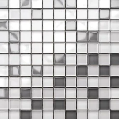 Ilcom Mosaïque Pour Wc<Mosaïque en verre sur filet pour salle de bain ou cuisine 30 cm x 30 cm - White Pearls