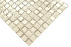 Ilcom Mosaïque Pour Pièce À Vivre|Mosaïque Pour Wc<Mosaïque en verre sur filet pour salle de bain ou cuisine 30 cm x 30 cm - Macchiato