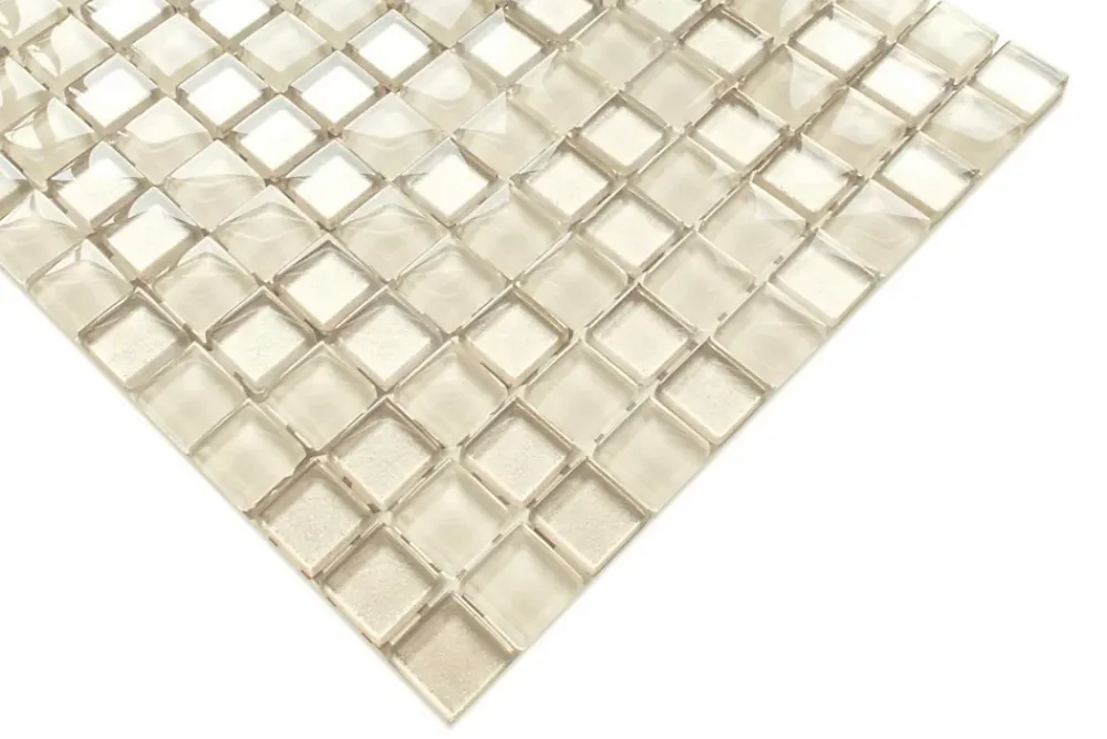 Ilcom Mosaïque Pour Pièce À Vivre|Mosaïque Pour Wc<Mosaïque en verre sur filet pour salle de bain ou cuisine 30 cm x 30 cm - Macchiato