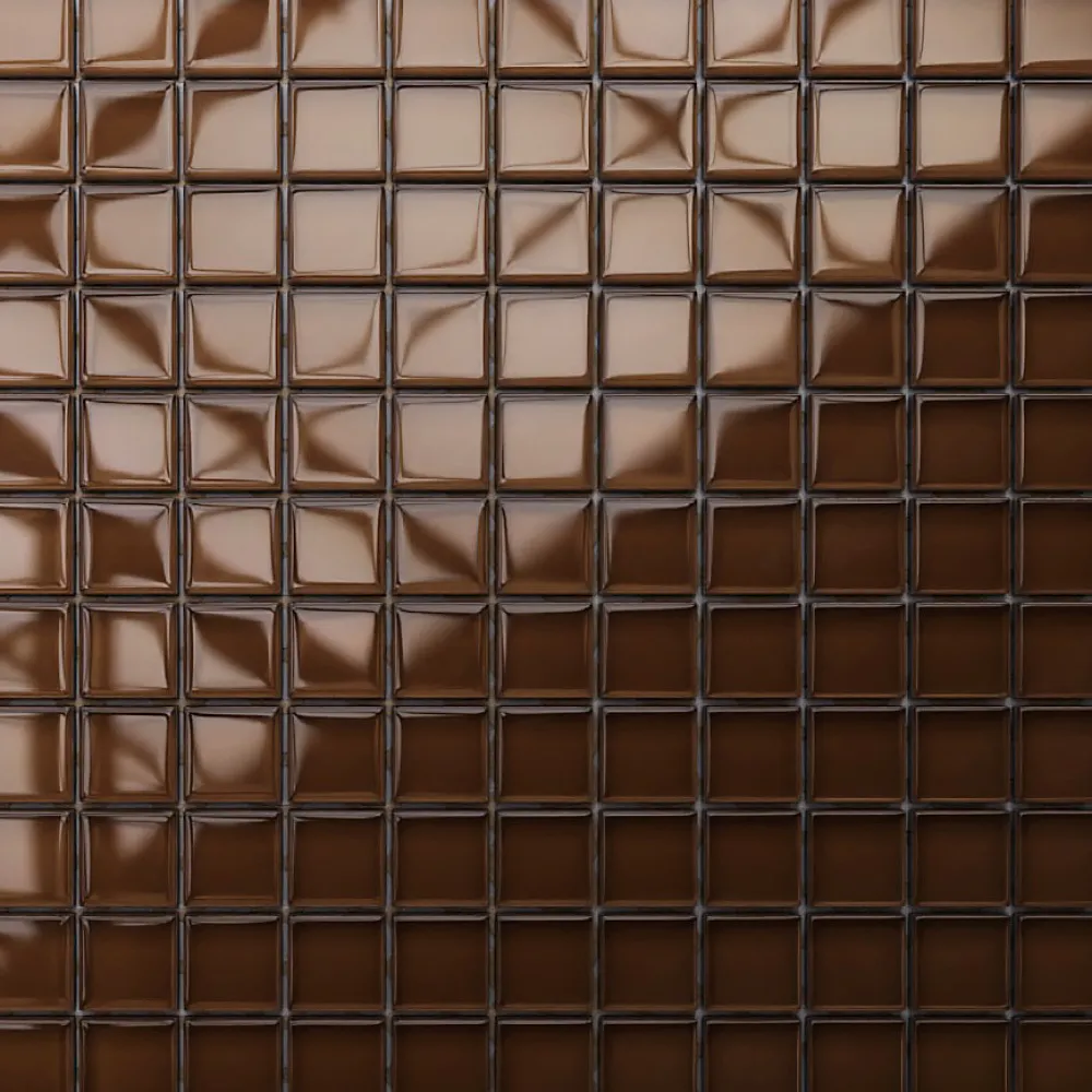 Ilcom Mosaïque en verre sur filet pour salle de bain ou cuisine 30 cm x 30 cm - Chocolate- Mosaïque Pour Douche|Mosaïque Pour Salle De Bains