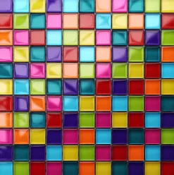 Ilcom Mosaïque|Mosaïque Pour Salle De Bains<Mosaïque en verre sur filet pour salle de bain ou cuisine 30 cm x 30 cm - Rainbow