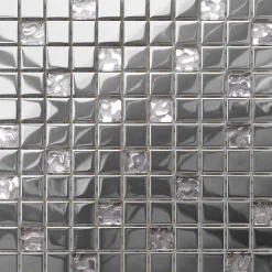 Ilcom Mosaïque en verre sur filet pour salle de bain ou cuisine 30 cm x 30 cm - Selene- Mosaïque Pour Pièce À Vivre|Mosaïque Pour Wc