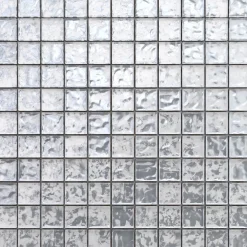 Ilcom Mosaïque en verre sur filet pour salle de bain ou cuisine 30 cm x 30 cm - Cloud- Mosaïque Pour Pièce À Vivre|Mosaïque Pour Wc