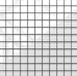 Ilcom Mosaïque en verre sur filet pour salle de bain ou cuisine 30 cm x 30 cm - Perfect white- Mosaïque Pour Douche|Mosaïque
