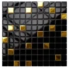 Ilcom Mosaïque<Mosaïque en verre sur filet pour salle de bain ou cuisine 30 cm x 30 cm - Nero gold