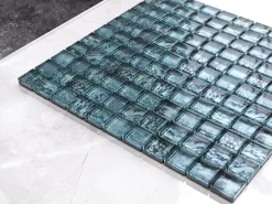 Ilcom Mosaïque Pour Salle De Bains<Mosaïque en verre sur filet pour salle de bain ou cuisine 30 cm x 30 cm - Green eyes