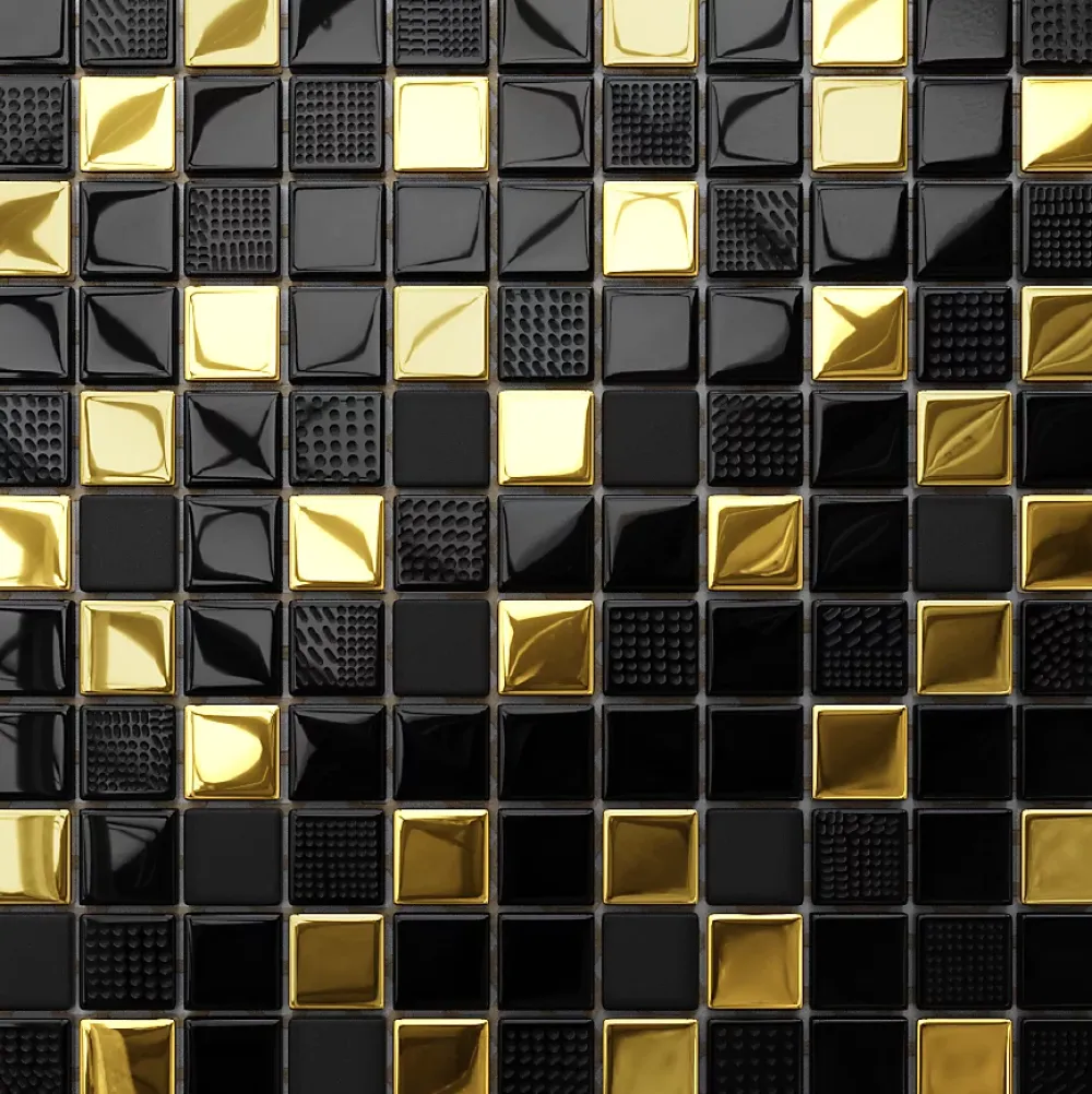 Ilcom Mosaïque Pour Douche|Mosaïque Pour Wc<Mosaïque en verre sur filet pour salle de bain ou cuisine 30 cm x 30 cm - El Dorado