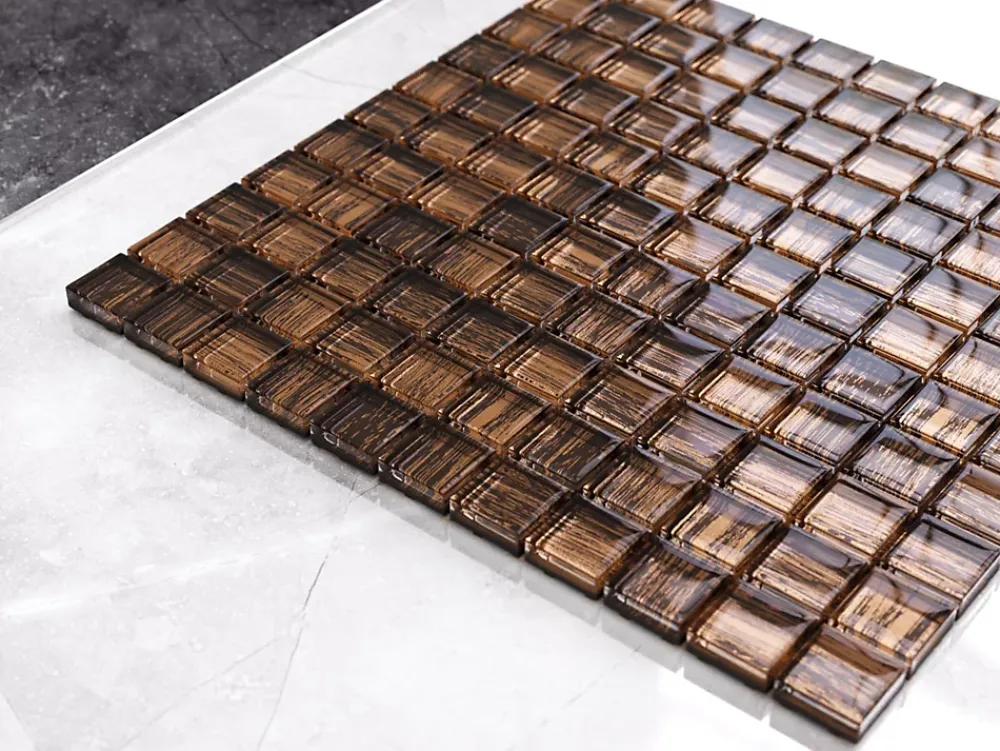 Ilcom Mosaïque en verre sur filet pour salle de bain ou cuisine 30 cm x 30 cm - The doors- Mosaïque Pour Salle De Bains|Mosaïque