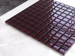 Ilcom Mosaïque<Mosaïque en verre sur filet pour salle de bain ou cuisine 30 cm x 30 cm - Purple eggplant