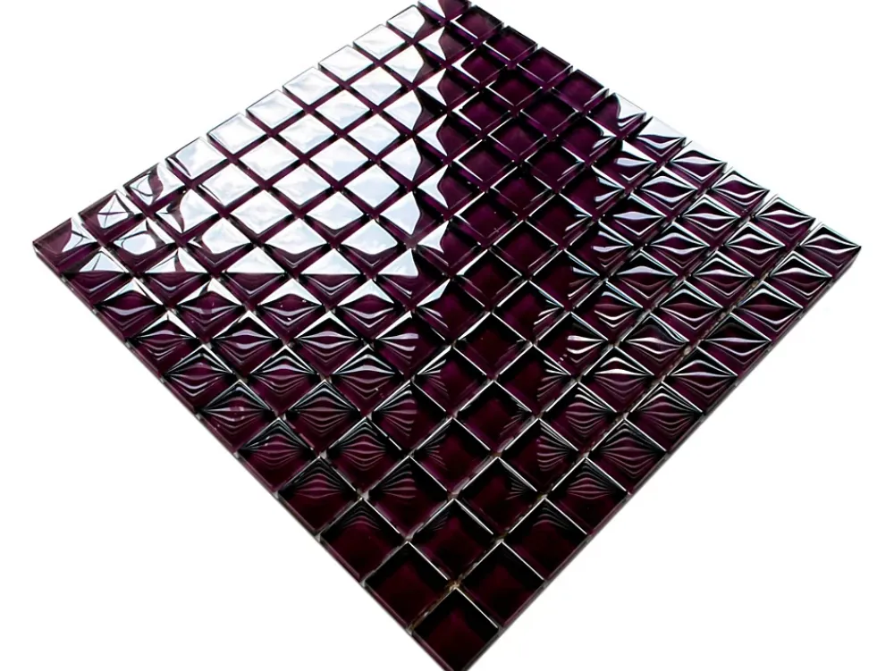 Ilcom Mosaïque<Mosaïque en verre sur filet pour salle de bain ou cuisine 30 cm x 30 cm - Purple eggplant