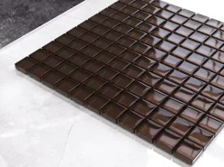 Ilcom Mosaïque<Mosaïque en verre sur filet pour salle de bain ou cuisine 30 cm x 30 cm - Chocolate pastry