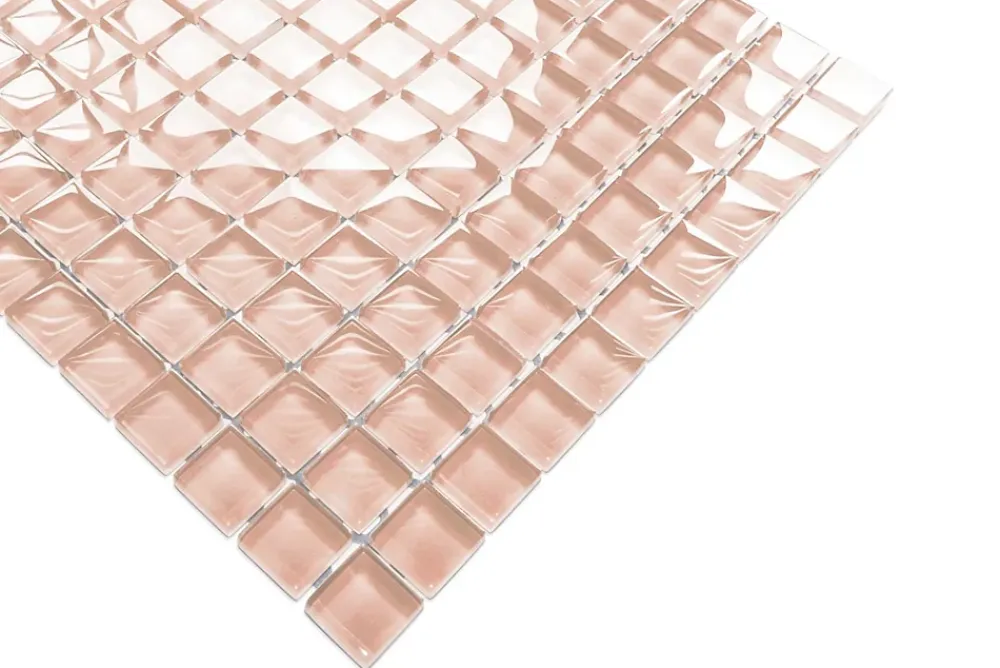 Ilcom Mosaïque Pour Pièce À Vivre|Mosaïque Pour Wc<Mosaïque en verre sur filet pour salle de bain ou cuisine 30 cm x 30 cm - Salmon