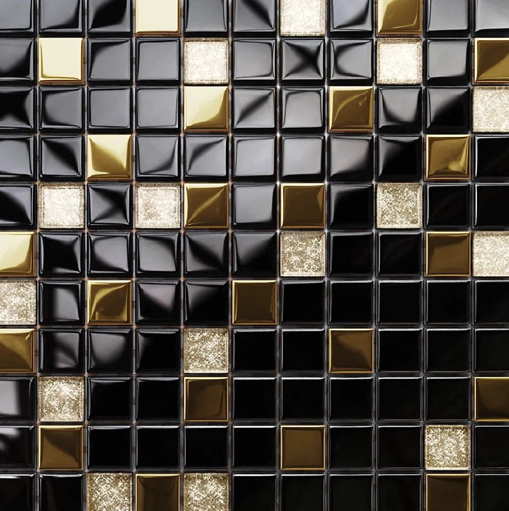Ilcom Mosaïque Pour Wc|Mosaïque<Mosaïque en verre sur filet pour salle de bain ou cuisine 30 cm x 30 cm - Monte Carlo