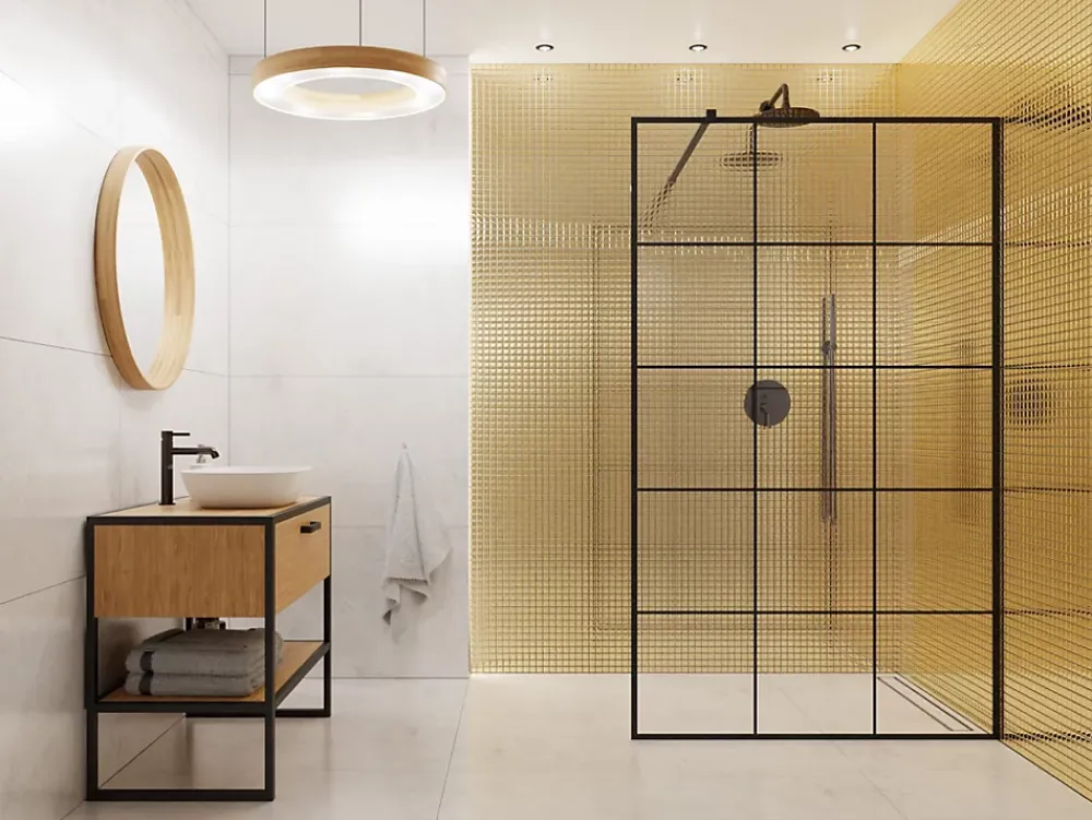 Ilcom Mosaïque|Mosaïque Pour Douche<Mosaïque en verre sur filet pour salle de bain ou cuisine 30 cm x 30 cm - Pure gold