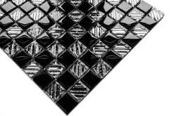 Ilcom Mosaïque Pour Pièce À Vivre|Mosaïque Pour Salle De Bains<Mosaïque en verre sur filet pour salle de bain ou cuisine 30 cm x 30 cm - Black chess
