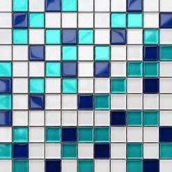 Ilcom Mosaïque Pour Salle De Bains<Mosaïque en verre sur filet pour salle de bain ou cuisine 30 cm x 30 cm - Rio De Janeiro