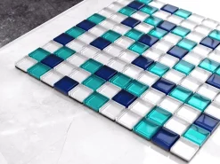 Ilcom Mosaïque Pour Salle De Bains<Mosaïque en verre sur filet pour salle de bain ou cuisine 30 cm x 30 cm - Rio De Janeiro
