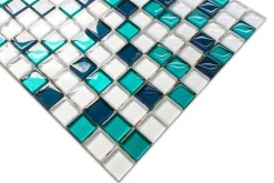 Ilcom Mosaïque Pour Salle De Bains<Mosaïque en verre sur filet pour salle de bain ou cuisine 30 cm x 30 cm - Rio De Janeiro