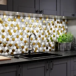 Ilcom Mosaïque|Mosaïque Pour Pièce À Vivre<Mosaïque en verre sur filet pour salle de bain et cuisine 30.3 cm x 30 cm - White Lava