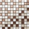Ilcom Mosaïque en verre sur filet pour salle de bain ou cuisine 30 cm x 30 cm - Cappuccino- Mosaïque Pour Douche