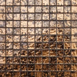 Ilcom Mosaïque en verre sur filet pour salle de bain ou cuisine 30 cm x 30 cm - Baltic amber- Mosaïque Pour Wc|Mosaïque Pour Salle De Bains