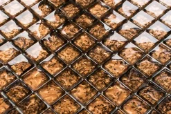 Ilcom Mosaïque en verre sur filet pour salle de bain ou cuisine 30 cm x 30 cm - Baltic amber- Mosaïque Pour Wc|Mosaïque Pour Salle De Bains