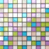 Ilcom Mosaïque en verre sur filet pour salle de bain ou cuisine 30 cm x 30 cm - Gummy bears- Mosaïque Pour Pièce À Vivre|Mosaïque