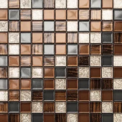 Ilcom Mosaïque Pour Salle De Bains|Mosaïque<Mosaïque en verre sur filet pour salle de bain ou cuisine 30 cm x 30 cm - Old school