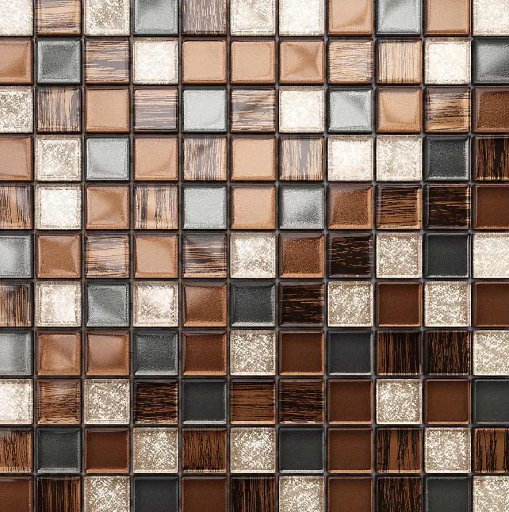 Ilcom Mosaïque Pour Salle De Bains|Mosaïque<Mosaïque en verre sur filet pour salle de bain ou cuisine 30 cm x 30 cm - Old school