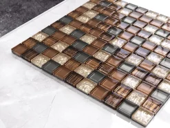 Ilcom Mosaïque Pour Salle De Bains|Mosaïque<Mosaïque en verre sur filet pour salle de bain ou cuisine 30 cm x 30 cm - Old school