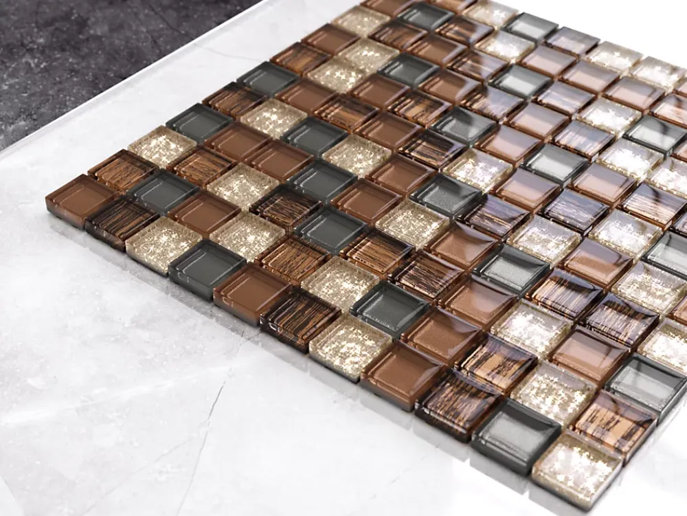 Ilcom Mosaïque Pour Salle De Bains|Mosaïque<Mosaïque en verre sur filet pour salle de bain ou cuisine 30 cm x 30 cm - Old school