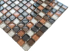 Ilcom Mosaïque Pour Salle De Bains|Mosaïque<Mosaïque en verre sur filet pour salle de bain ou cuisine 30 cm x 30 cm - Old school