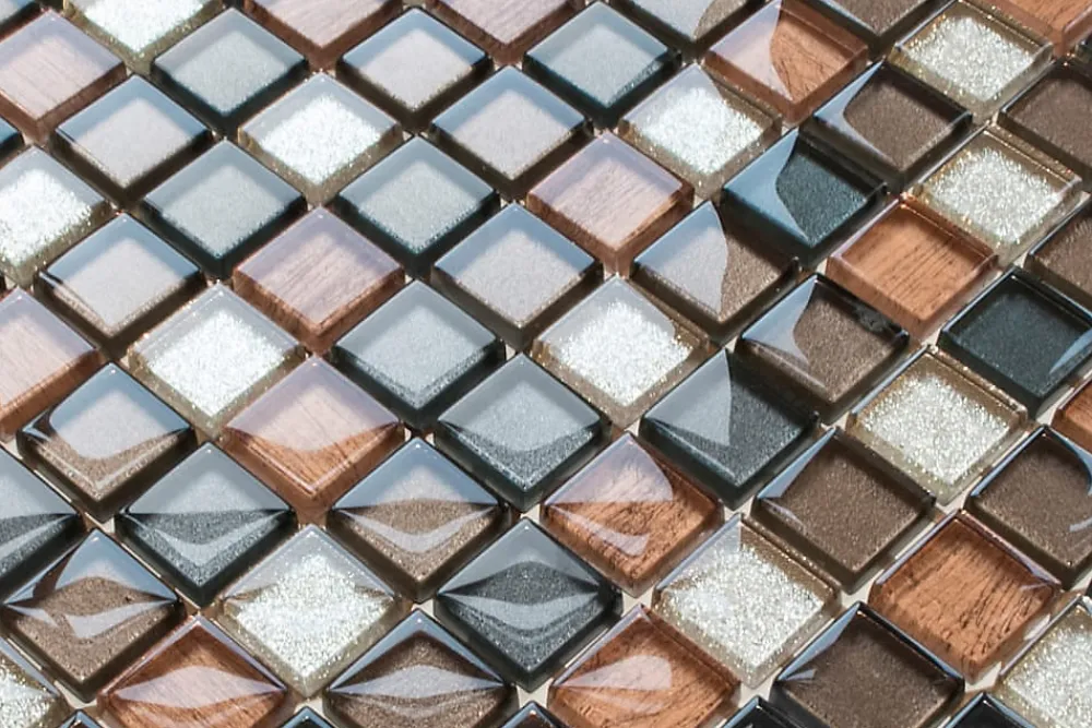 Ilcom Mosaïque Pour Salle De Bains|Mosaïque<Mosaïque en verre sur filet pour salle de bain ou cuisine 30 cm x 30 cm - Old school