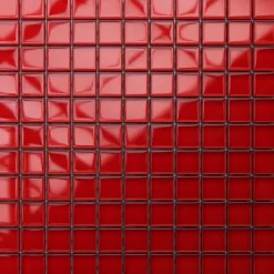 Ilcom Mosaïque Pour Pièce À Vivre<Mosaïque en verre sur filet pour salle de bain ou cuisine 30 cm x 30 cm - Pure red
