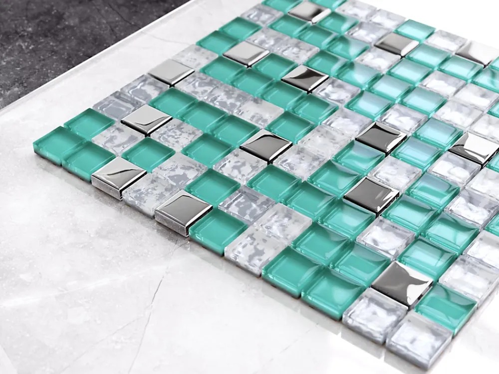 Ilcom Mosaïque Pour Pièce À Vivre<Mosaïque en verre sur filet pour salle de bain ou cuisine 30 cm x 30 cm - Allende