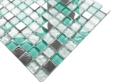 Ilcom Mosaïque Pour Pièce À Vivre<Mosaïque en verre sur filet pour salle de bain ou cuisine 30 cm x 30 cm - Allende
