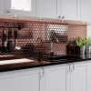 Ilcom Mosaïque en verre sur filet pour salle de bain et cuisine 24.7cm x 25.5cm - Copper exagon- Mosaïque Pour Salle De Bains
