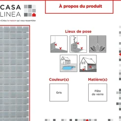 Casa Linéa Mosaïque Pour Wc|Mosaïque<MOSAÏQUE Gris 1 PLAQUE 32,7 x 32,7 CM CASA LINEA