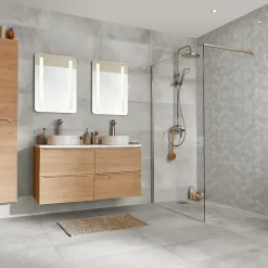 GoodHome Mosaïque Pour Douche|Mosaïque<Mosaïque gris clair 30x30cm Kontainer