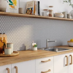 GoodHome Mosaïque Pour Pièce À Vivre|Mosaïque Pour Salle De Bains<Mosaïque gris clair 30x30cm Plain
