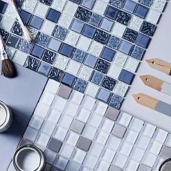 Colours Mosaïque Pour Wc|Mosaïque<Mosaïque gris et blanc 30 x 30 cm Calabria