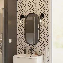 GoodHome Mosaïque gris et blanc 32 x 32 cm Prate- Mosaïque Pour Salle De Bains|Mosaïque