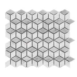 GoodHome Mosaïque gris et blanc 25,3x29,3cm Ultimate marble- Mosaïque|Mosaïque Pour Douche