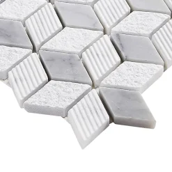 GoodHome Mosaïque gris et blanc 25,3x29,3cm Ultimate marble- Mosaïque|Mosaïque Pour Douche