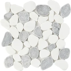 GoodHome Mosaïque ivoire 31,5x31,5cm Malaca- Mosaïque Pour Salle De Bains|Mosaïque Pour Pièce À Vivre