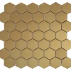 GoodHome Mosaïque Pour Douche|Mosaïque Pour Wc<Mosaïque laiton doré 30x30cm Albena