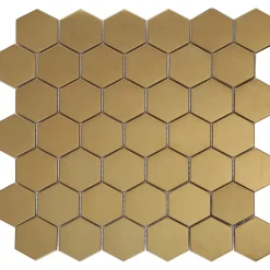 GoodHome Mosaïque Pour Douche|Mosaïque Pour Wc<Mosaïque laiton doré 30x30cm Albena