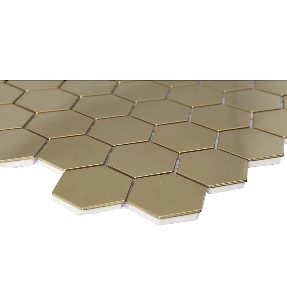 GoodHome Mosaïque Pour Douche|Mosaïque Pour Wc<Mosaïque laiton doré 30x30cm Albena