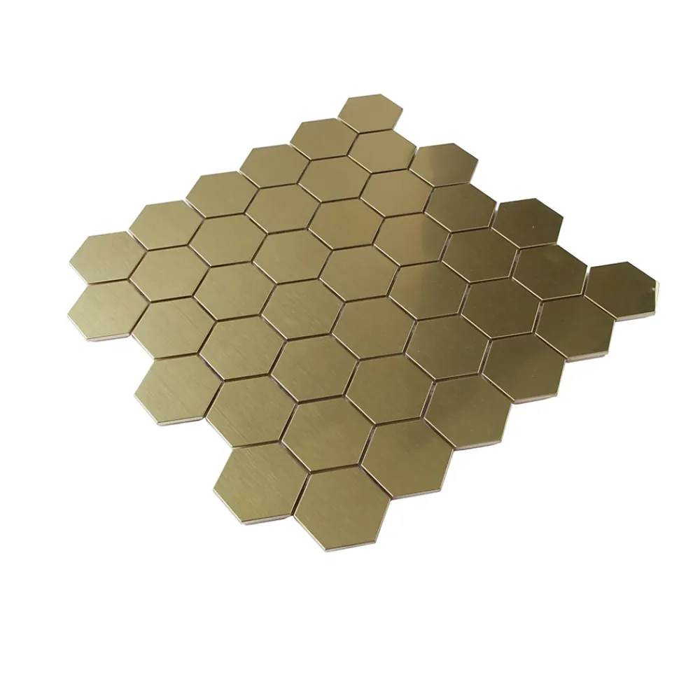 GoodHome Mosaïque Pour Douche|Mosaïque Pour Wc<Mosaïque laiton doré 30x30cm Albena