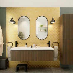 GoodHome Mosaïque Pour Douche|Mosaïque Pour Wc<Mosaïque laiton doré 30x30cm Albena